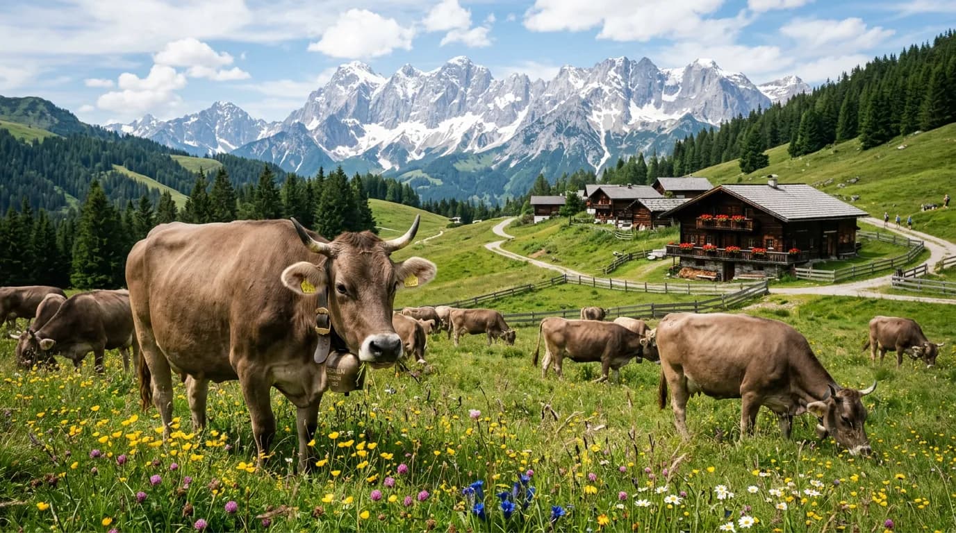 Guida ai Bovini Bruna Alpina: Profilo della Razza Alpina a Duplice Attitudine
